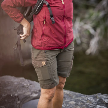 Fjallraven Womens Nikka Curved Shorts Suede Brown - Parasol Store