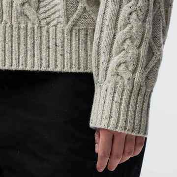Fjallraven Womens Ovik Cable Knit Chalk White