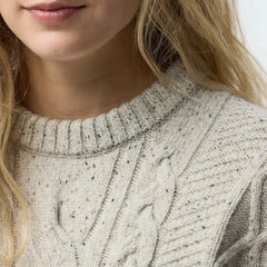 Fjallraven Womens Ovik Cable Knit Chalk White