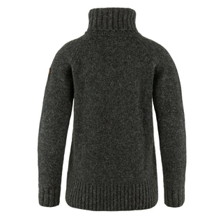 Fjallraven Womens Ovik Cable Knit Roller Neck Dark Grey - Parasol Store