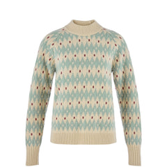 Fjallraven Womens Ovik Jacquard Knit Light Beige / Misty Green
