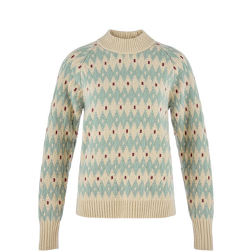 Fjallraven Womens Ovik Jacquard Knit Light Beige / Misty Green