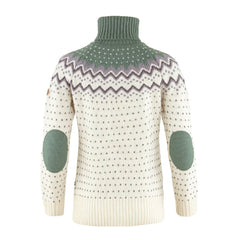 Fjallraven Womens Ovik Knit Roller Neck Chalk White / Patina Green - Parasol Store