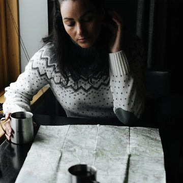 Fjallraven Womens Ovik Knit Roller Neck Chalk White / Patina Green - Parasol Store