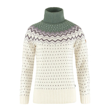 Fjallraven Womens Ovik Knit Roller Neck Chalk White / Patina Green