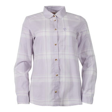 Fjallraven Womens Ovik Lite Flannel Shirt Chalk White / Lavender Mist - Parasol Store