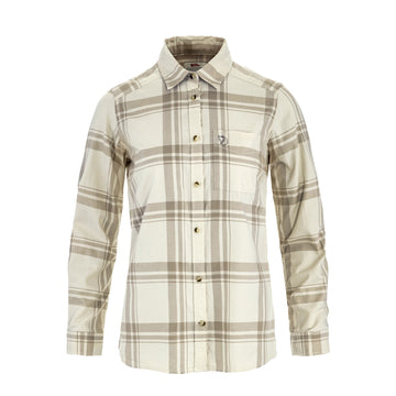 Fjallraven Womens Ovik Lite Flannel Shirt Chalk White / Fossil