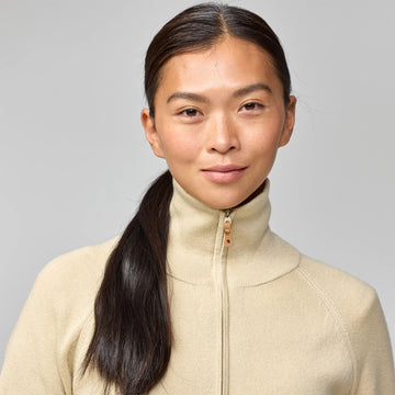 Fjallraven Womens Ovik Lite Half Zip Light Beige - Parasol Store