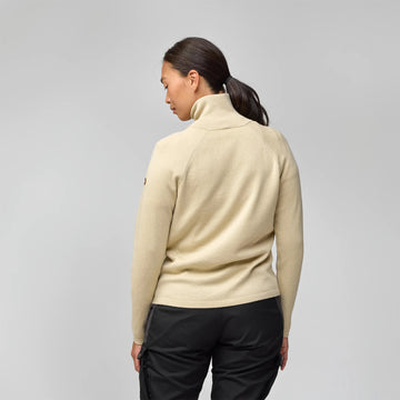Fjallraven Womens Ovik Lite Half Zip Light Beige - Parasol Store