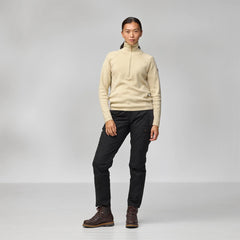 Fjallraven Womens Ovik Lite Half Zip Light Beige - Parasol Store