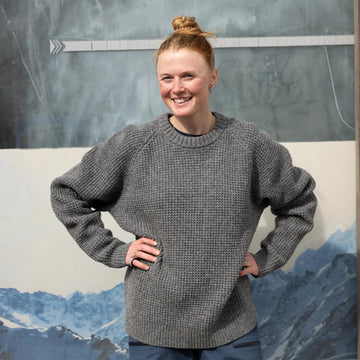 Fjallraven Womens Ovik Waffle Knit Grey - Parasol Store