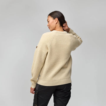 Fjallraven Womens Ovik Waffle Knit Light Beige - Parasol Store