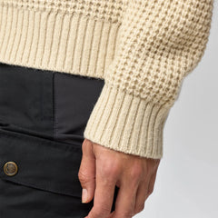 Fjallraven Womens Ovik Waffle Knit Light Beige - Parasol Store