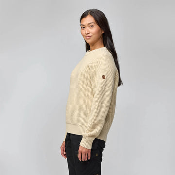 Fjallraven Womens Ovik Waffle Knit Light Beige - Parasol Store