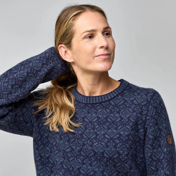 Fjallraven Womens Snow Round Neck Sweater Deep Forest - Parasol Store