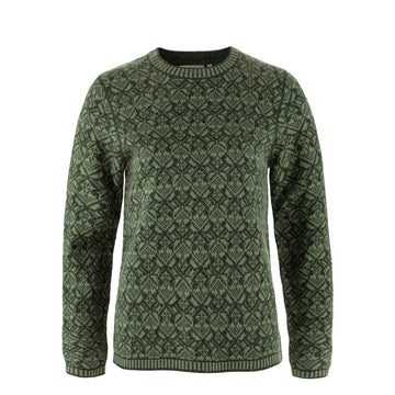Fjallraven Womens Snow Round Neck Sweater Deep Forest - Parasol Store