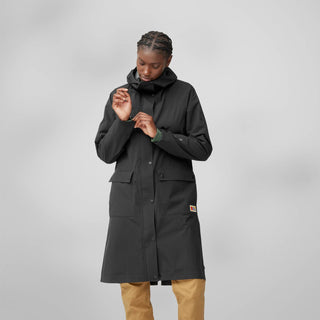 Fjallraven Womens Vardag Rain Parka Black - Parasol Store