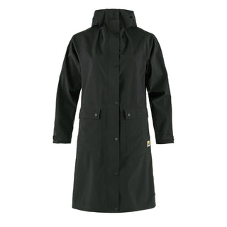 Fjallraven Womens Vardag Rain Parka Black - Parasol Store