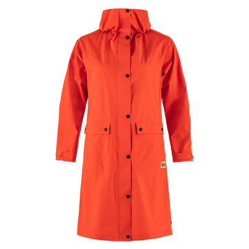 Fjallraven Womens Vardag Rain Parka Flame Orange - Parasol Store