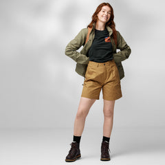 Fjallraven Womens Vardag Shorts Suede Brown - Parasol Store