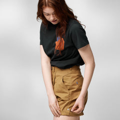Fjallraven Womens Vardag Shorts Suede Brown - Parasol Store