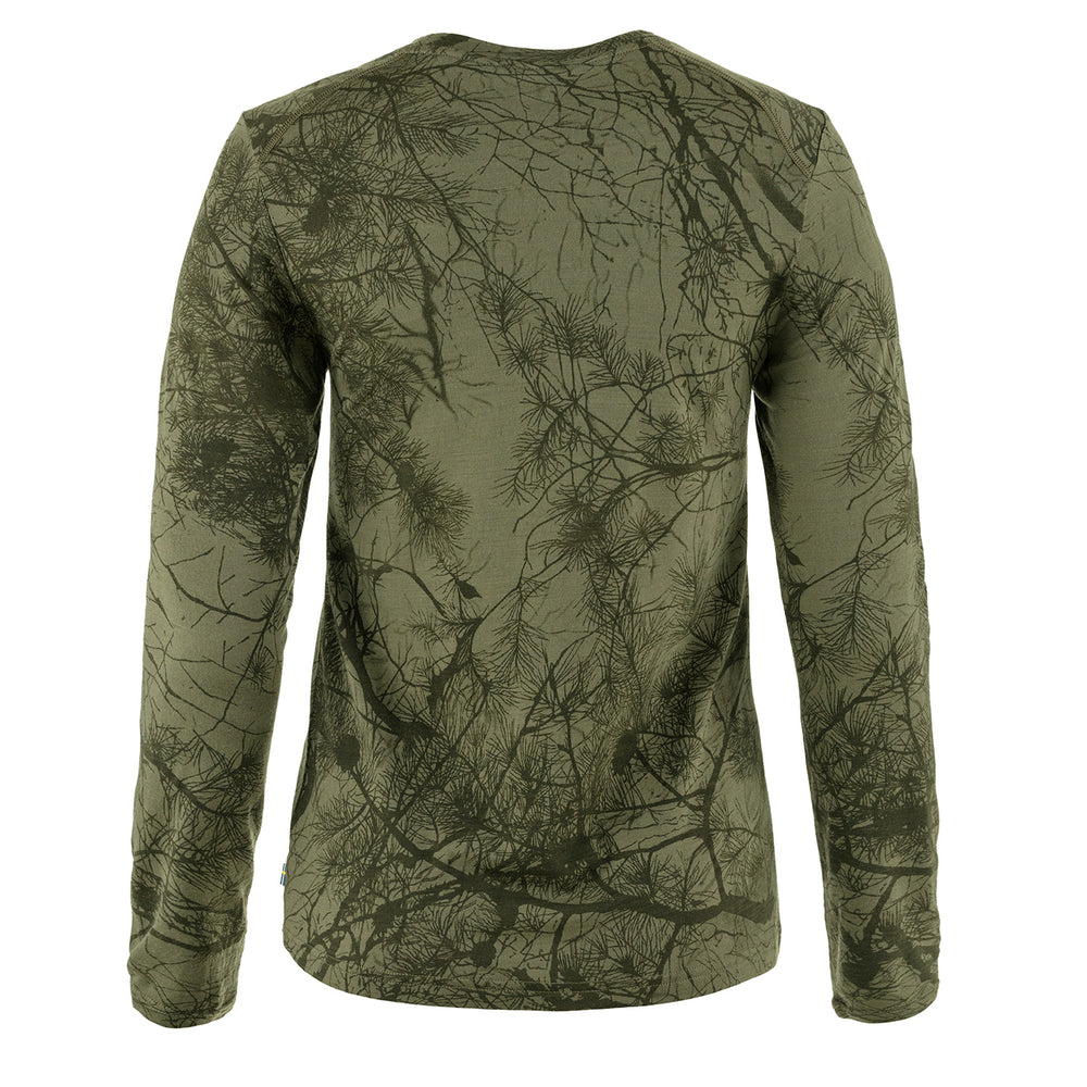 Fjallraven Womens Varmland Wool LS Green Camo - Parasol Store