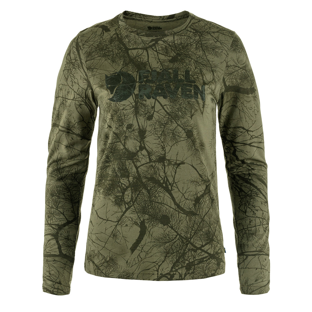Fjallraven Womens Varmland Wool LS Green Camo - Parasol Store