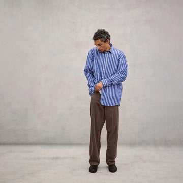Foret Scout Poplin Relaxed Fit Shirt Blue