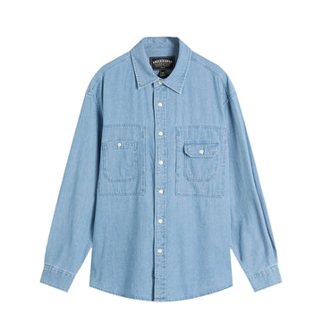 Frizmworks Bleach Denim Utility Shirt Mid Blue - Parasol Store