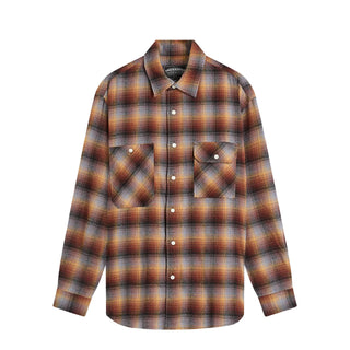 Frizmworks Flannel Check Work Shirt Brown Sky - Parasol Store