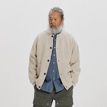 Frizmworks Heavy Wool Round Cardigan Cream