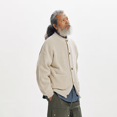 Frizmworks Heavy Wool Round Cardigan Cream