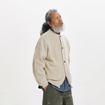 Frizmworks Heavy Wool Round Cardigan Cream