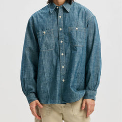 Frizmworks Kuroki Chambray Work Shirt Washed Blue