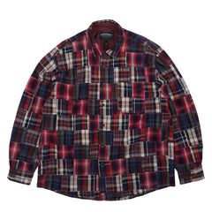 Frizmworks Madras Patchwork Relaxed Shirt Wine
