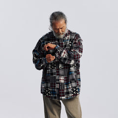 Frizmworks Madras Patchwork Relaxed Shirt Wine