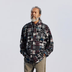 Frizmworks Madras Patchwork Relaxed Shirt Wine