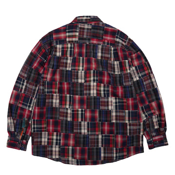 Frizmworks Madras Patchwork Relaxed Shirt Wine