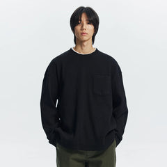 Frizmworks Oversized Waffle Pocket L/S Tee Black