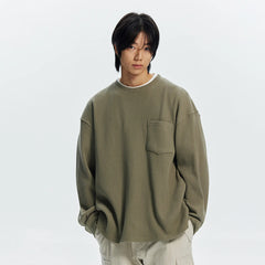 Frizmworks Oversized Waffle Pocket L/S Tee Light Olive