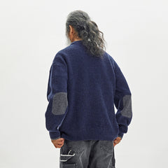 Frizmworks Patch Round Pullover Knit Navy