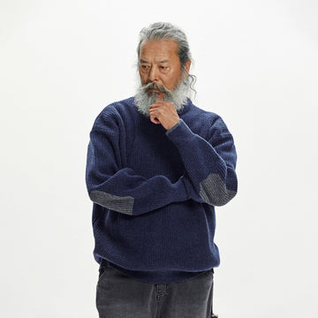 Frizmworks Patch Round Pullover Knit Navy