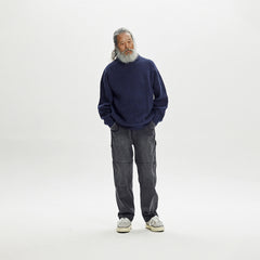 Frizmworks Patch Round Pullover Knit Navy