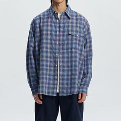 Frizmworks Uneven Check Shirt Blue