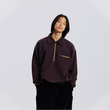 Frizmworks Vintage Dyeing Half Zip Sweat Vintage Purple