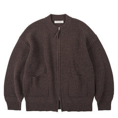 Frizmworks Wool Deck Zipup Cardigan Choco Brown