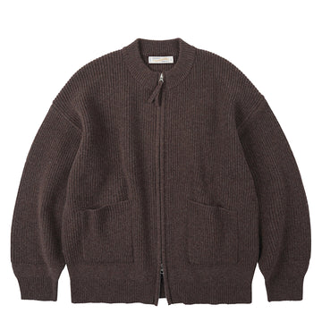 Frizmworks Wool Deck Zipup Cardigan Choco Brown