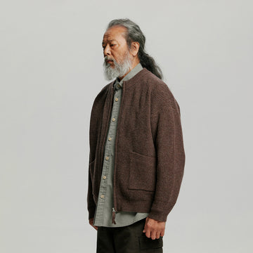 Frizmworks Wool Deck Zipup Cardigan Choco Brown