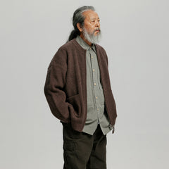 Frizmworks Wool Deck Zipup Cardigan Choco Brown