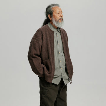 Frizmworks Wool Deck Zipup Cardigan Choco Brown
